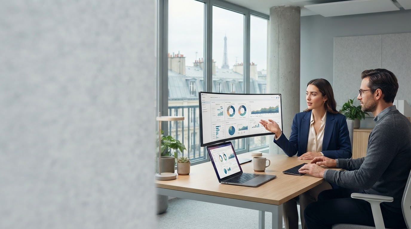 Wintaraviolo IA, tableau de bord analytique affichant des courbes de croissance et une évaluation des risques